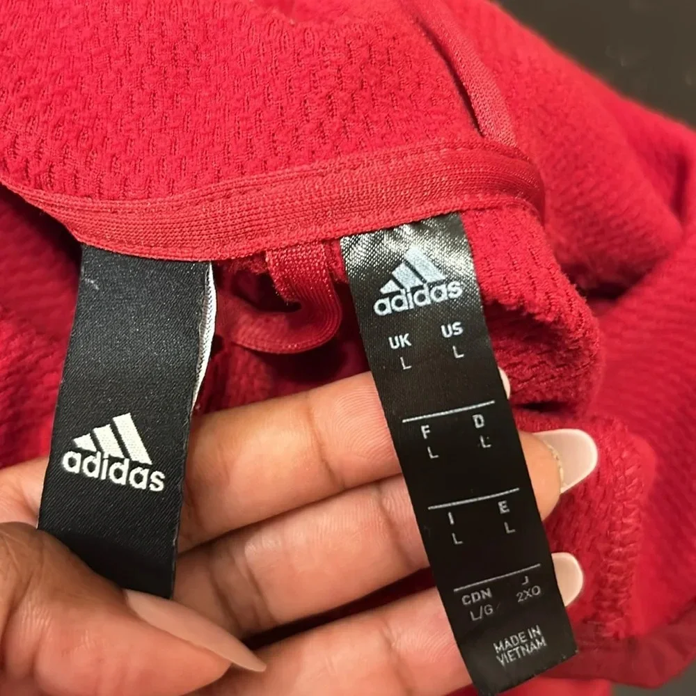 ADIDAS Climawarm Hoodie Red Size  Large.